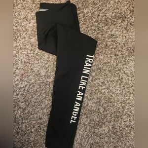 Victoria's Secret Black Sport Leggings "Train Like An Angel" Size M